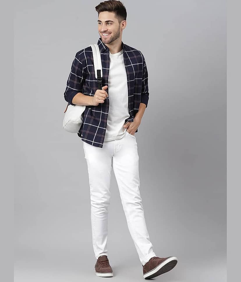 Dennis Lingo - White 100% Cotton Slim Fit Men's Casual Shirt ( Pack of 1 ) view 7