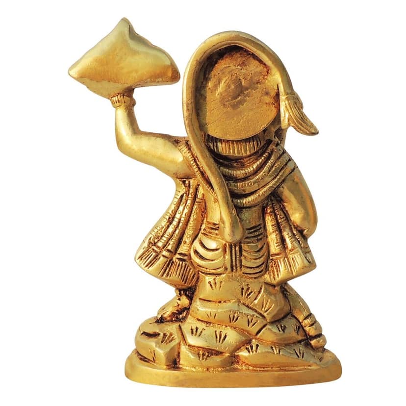 Pure Brass Hanuman Ji Divine Idol Murti For Worship & Decor, Height : 6.5 Inch (BSMAS1026 E) view 3