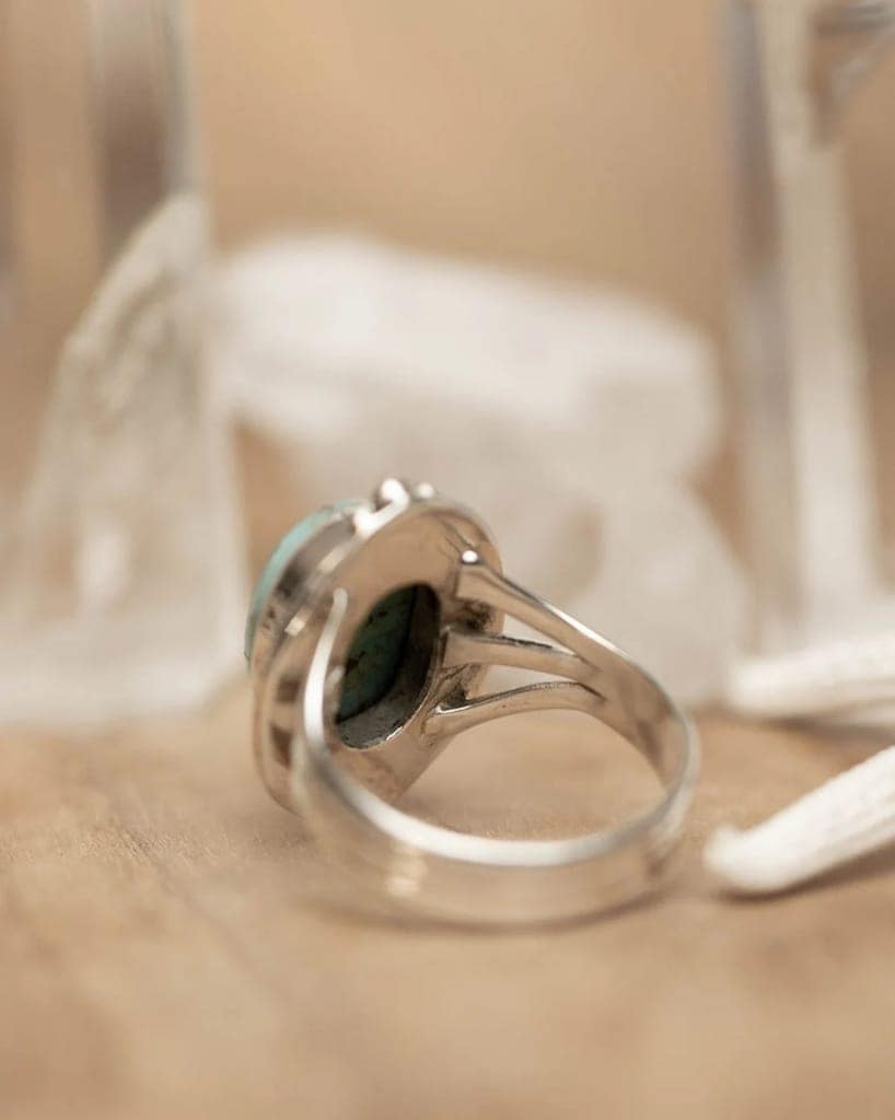 Dainty Turquoise Ring in Sterling Silver view 2