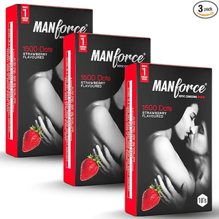 MANFORCE Strawberry ( Set of 3) Condom (Set of 3 30 Sheets)