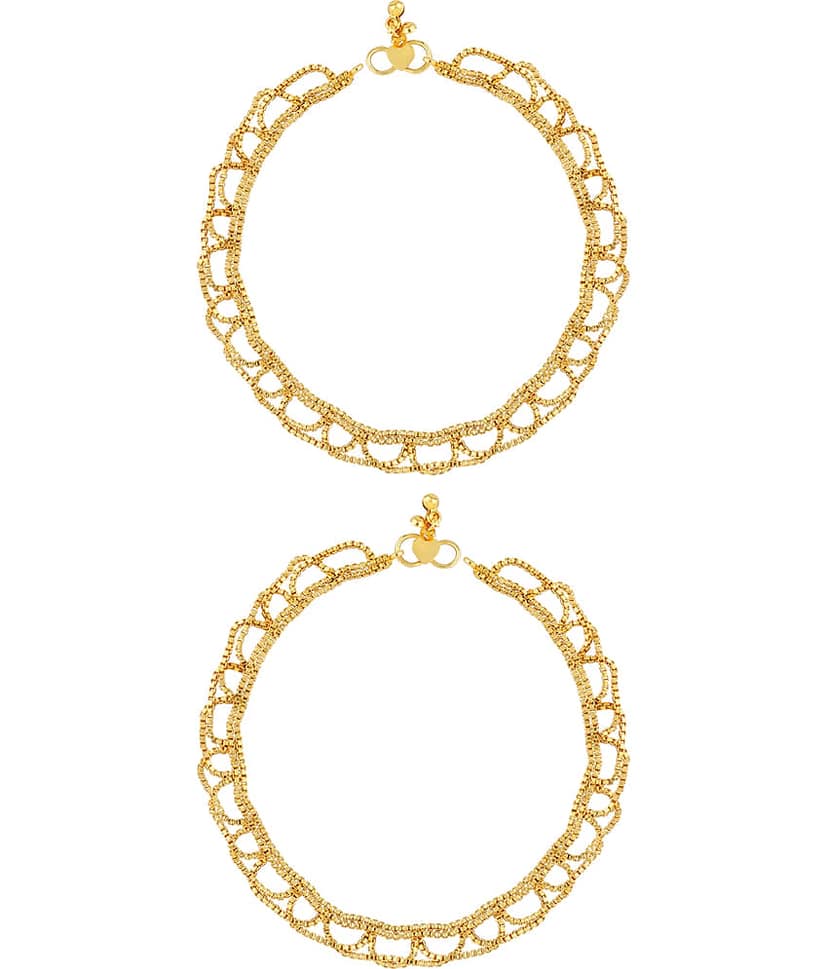 Gold plated Classic Look Payal Anklet for Women And Girl view 2