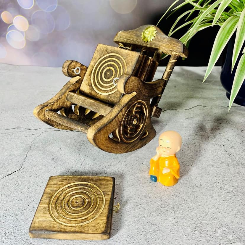 Homefrills Wooden Antique Miniature Chair shape carved Coaster Set for Tea Cups Coffee Mugs Beer Cans Bar Tumblers and Water Glasses for Kitchen/Dining Table/Office/Restaurant- Handcarved Coasters - Set of 6