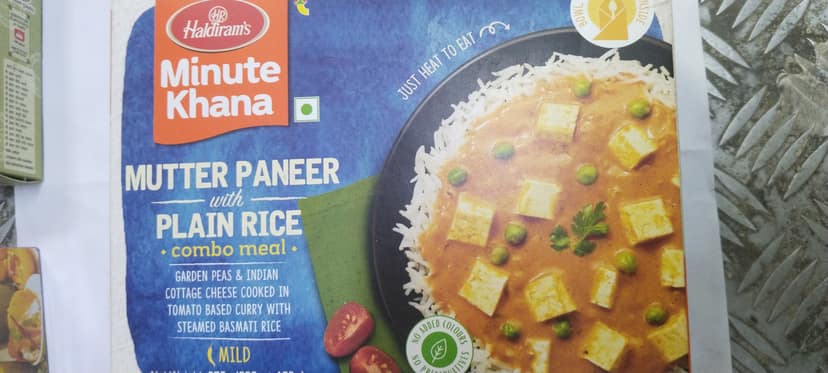 Haldiram's Mutter paneer With Plain rice
