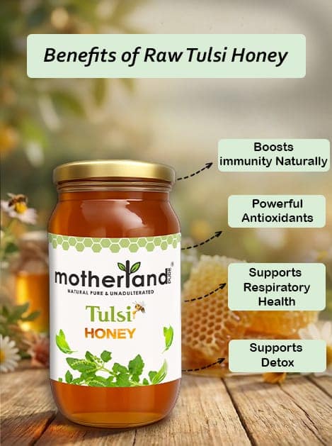 Pure & Raw Tulsi Honey | Motherland Pure view 3