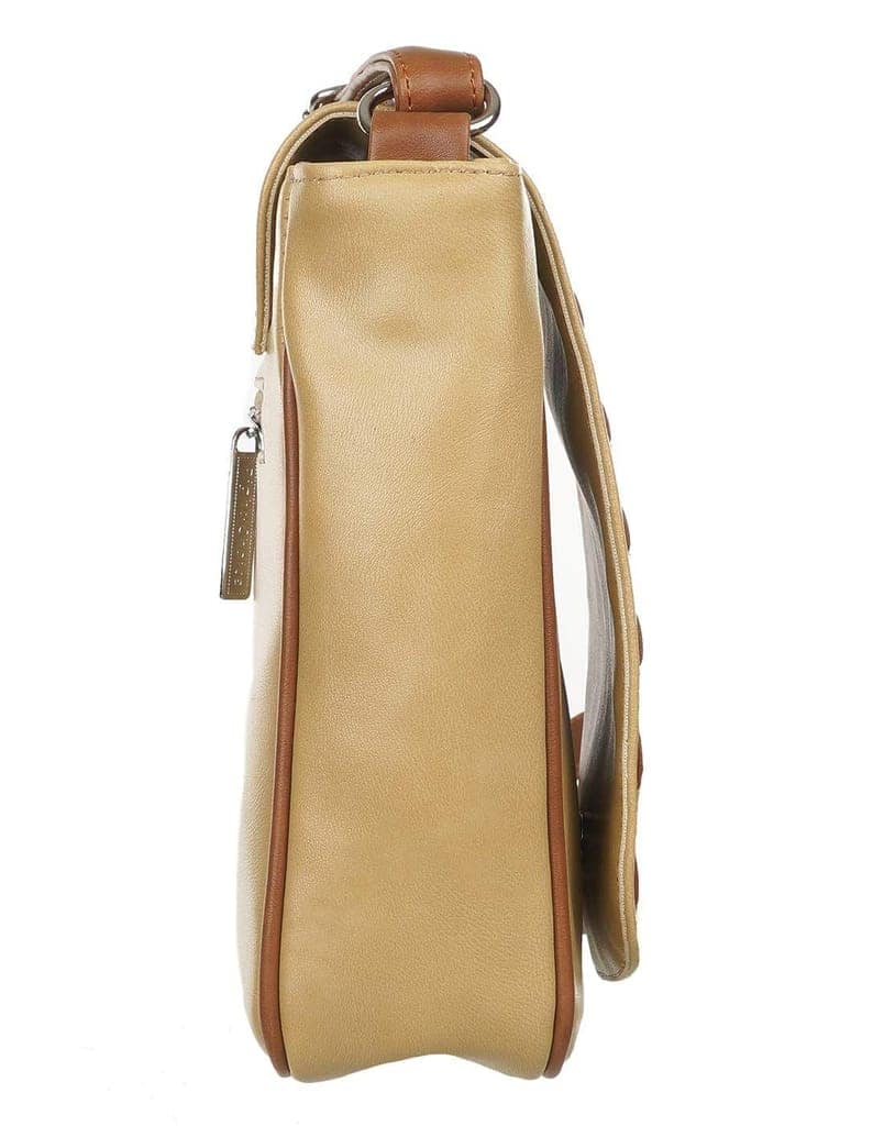 Right Choice Fancy Women's Mullti Criss Cross Sling Bag For Collage/office (Cream Beige) view 4