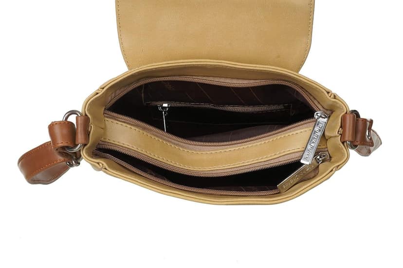 Right Choice Fancy Women's Mullti Criss Cross Sling Bag For Collage/office (Cream Beige) view 5