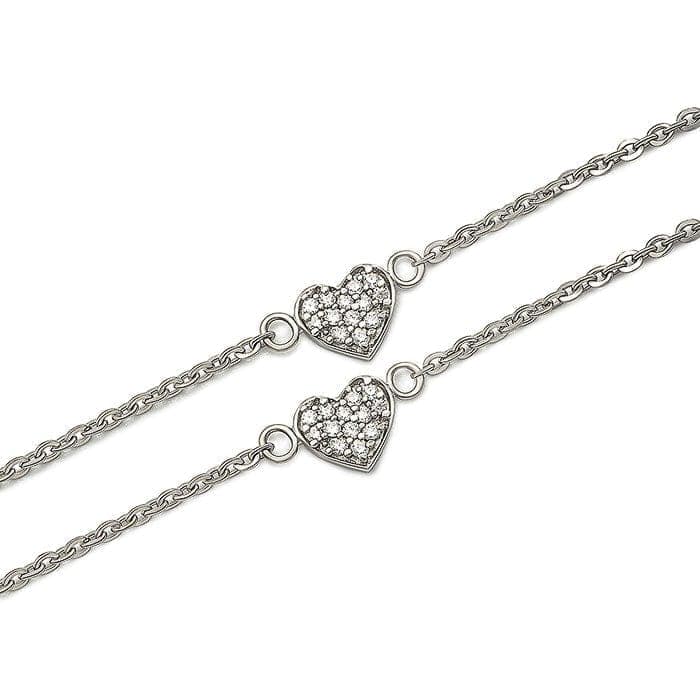 Silver Royal Heart Pair of Anklets view 4
