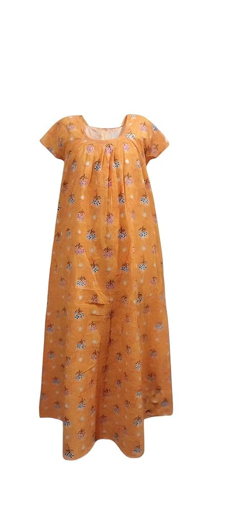 Floral Polka Dot Orange Maxi Nightdress