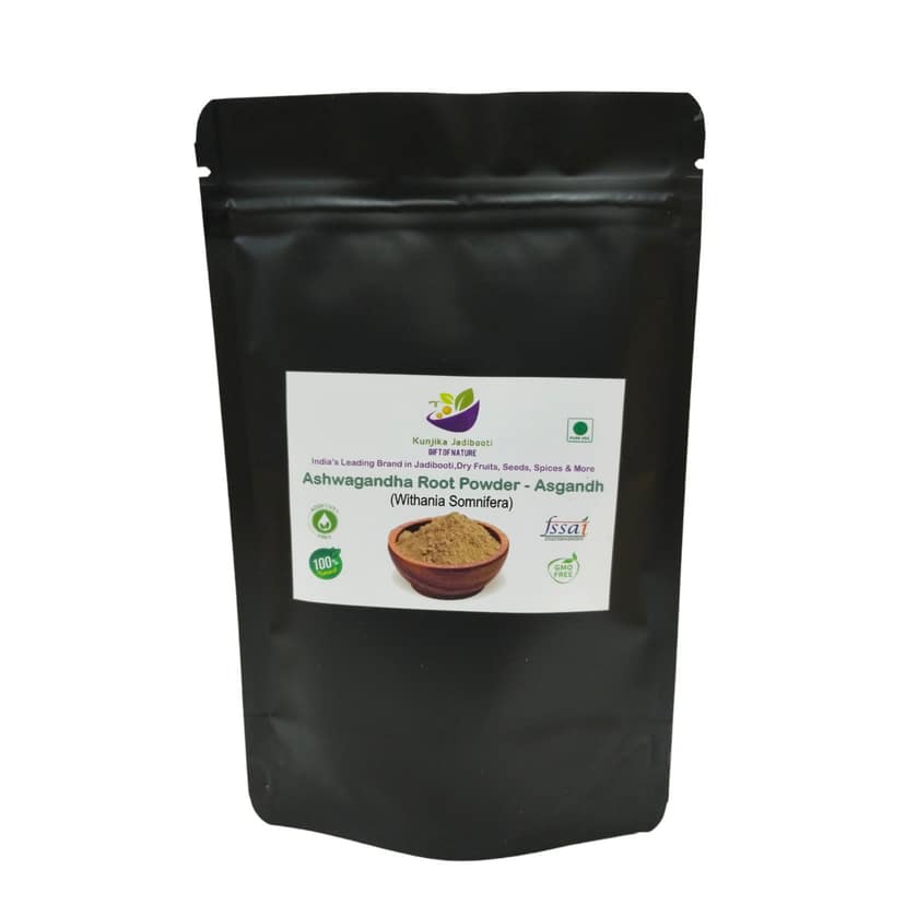 Kunjika Jadibooti Aswagandhada Powder, Ashwagandha root, Asvagandha, Aswaghanda, Aswagandha, Ashavagadha, Asvagangha, Withania somnifera, Boost Immunity - Pure & Natural 100 gm