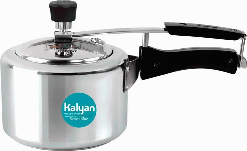 Kalyan Classic Wide Inner Lid Pressure Cooker 3L Blue Induction Base Aluminium Cooker