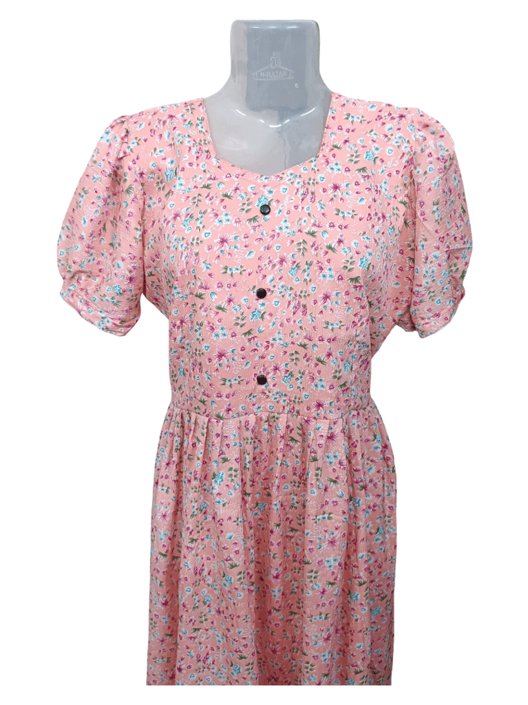 Floral Print Midi Dress with Ruffle Hem view 3
