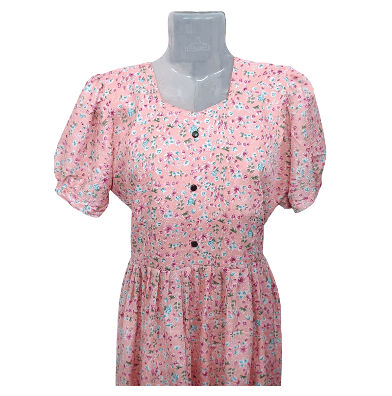 Floral Print Midi Dress with Ruffle Hem view 4
