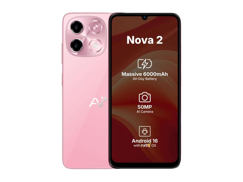 Ai+ Nova 2 5G Smartphone, 4GB RAM, 64GB Storage - Pink
