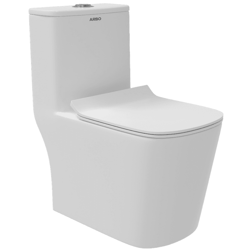 OPC-29211PP Lavish Siphonic S Trap (9" Inch) One Piece Closet With Soft Close Seat Cover With Hinges, Fixing Accessories Set and Accessories Set, Cistern Fittings