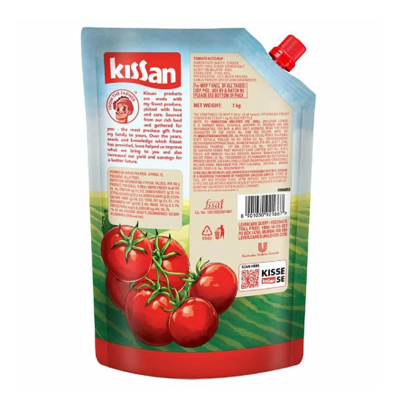 Kissan Fresh Tomato Ketchup Pouch 1 Kg view 3