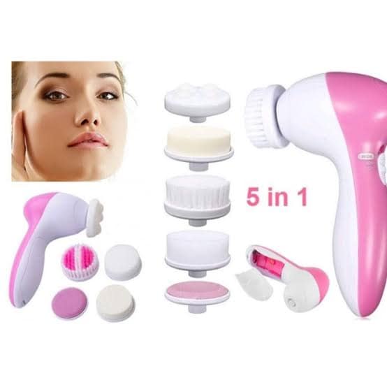 5 in 1 Electric Facial Cleansing Brush for Women, Face Cleaning and Massage Tool with Multiple Brush Heads view 2