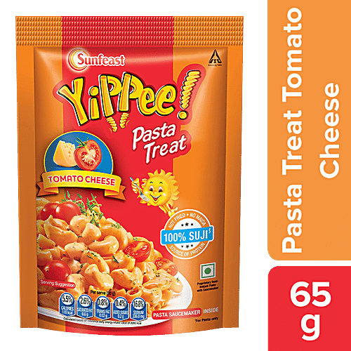 Sunfeast YiPPee! Pasta Treat - Cheesy & Soft Suji/Rawa, Tomato Cheese, 65 g