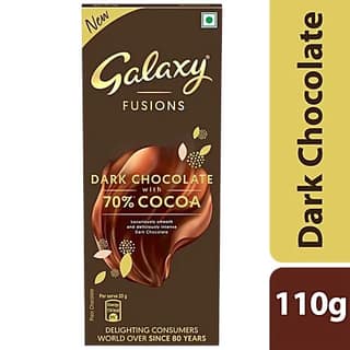 Galaxy Fusions Dark Chocolate Bar - Silky & Smooth, With Cocoa, 110 G