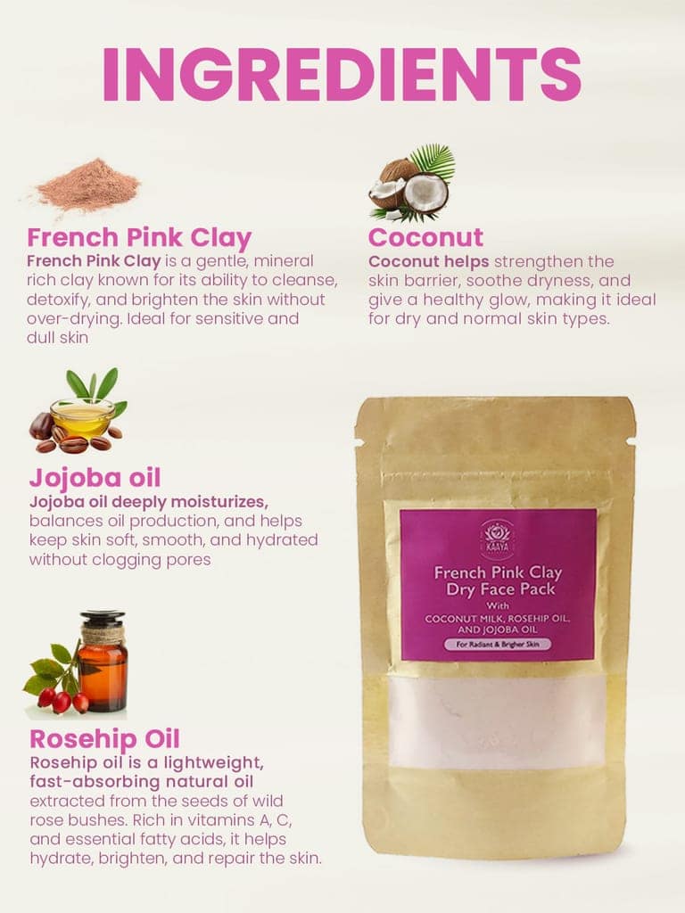 Kaaya Natural French Pink Clay Dry Face Pack view 3