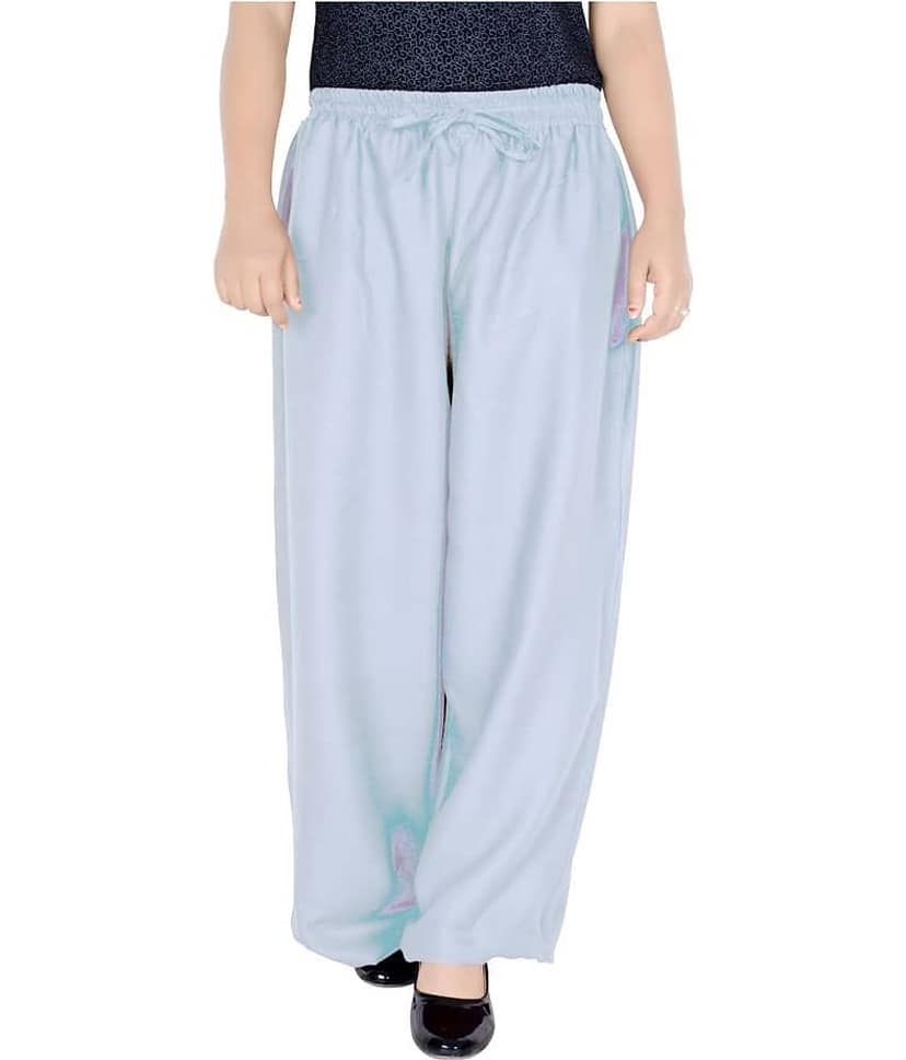 Sttoffa - Grey Melange Rayon Loose Fit Women's Casual Pants ( Pack of 1 )