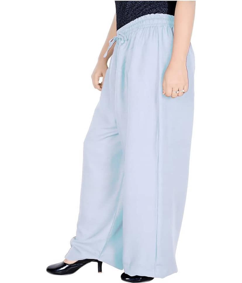 Sttoffa - Grey Melange Rayon Loose Fit Women's Casual Pants ( Pack of 1 ) view 2