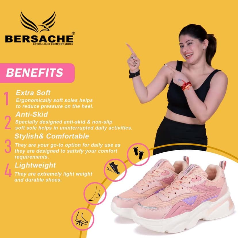 Bersache Premium Sports ,walking,Gym,cricket, Trending Running Shoes For Women's view 2