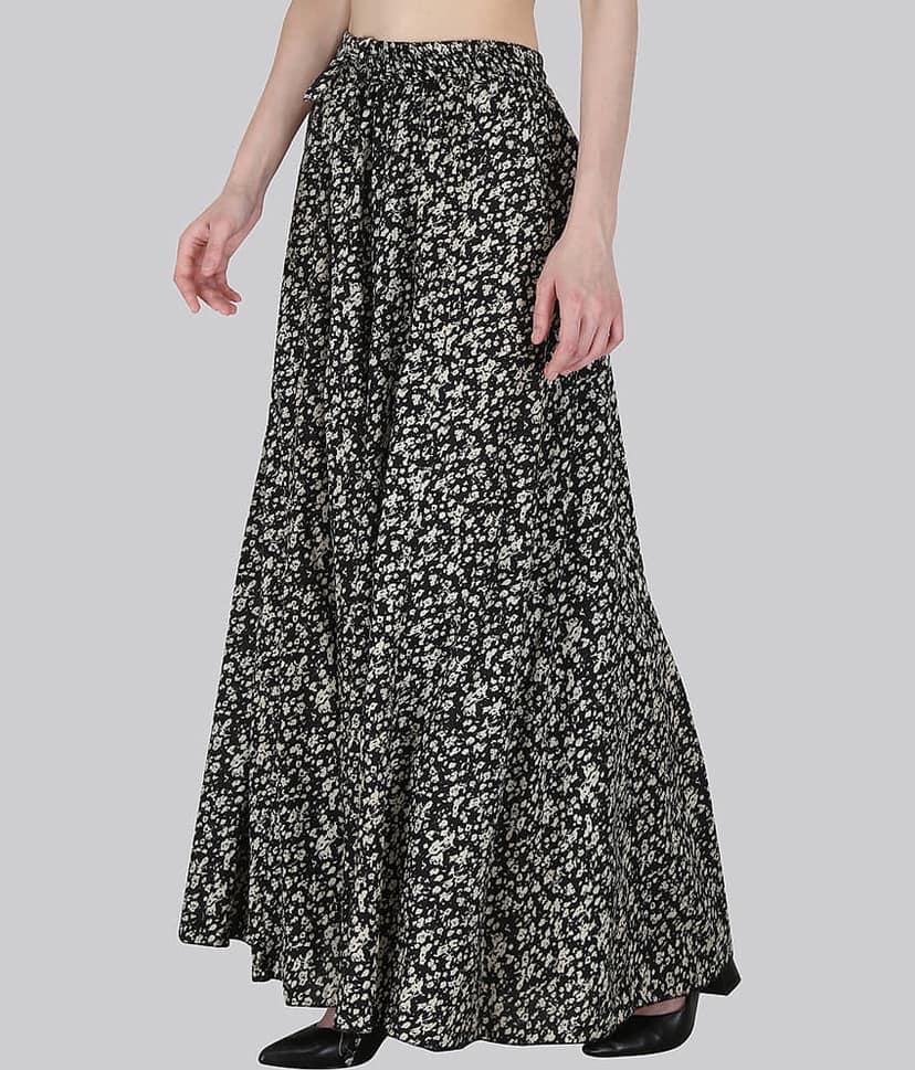 Sttoffa Black Cotton Women's Flared Skirt ( Pack of 1 ) view 2