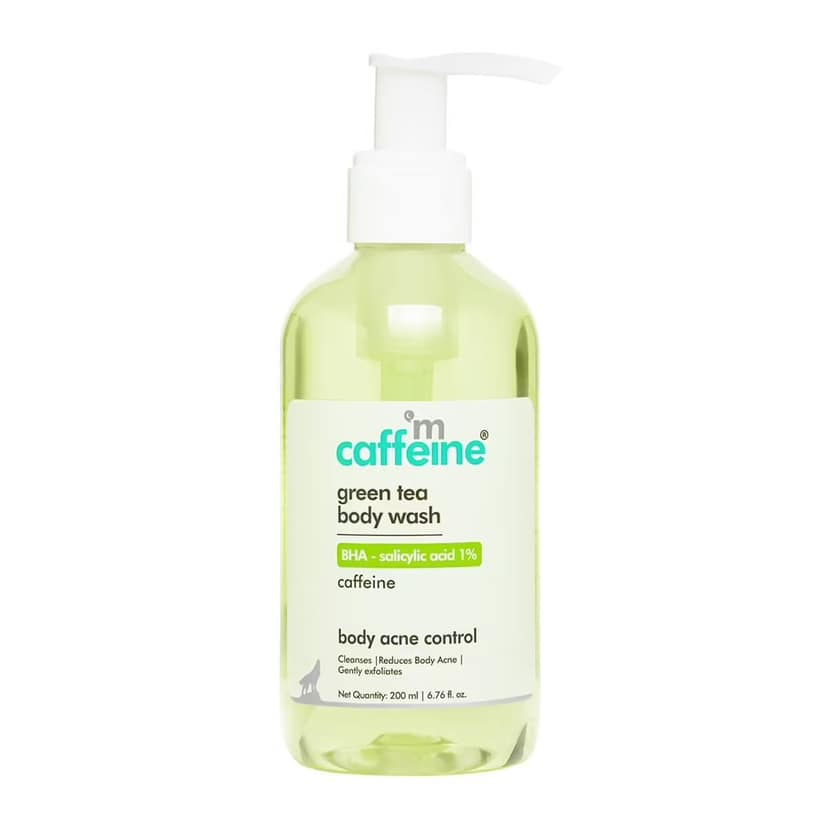 MCaffeine 1% BHA-Salicylic Acid Body Wash With Green Tea, Controls Body Acne & Removes Excess Oil, 200 ml