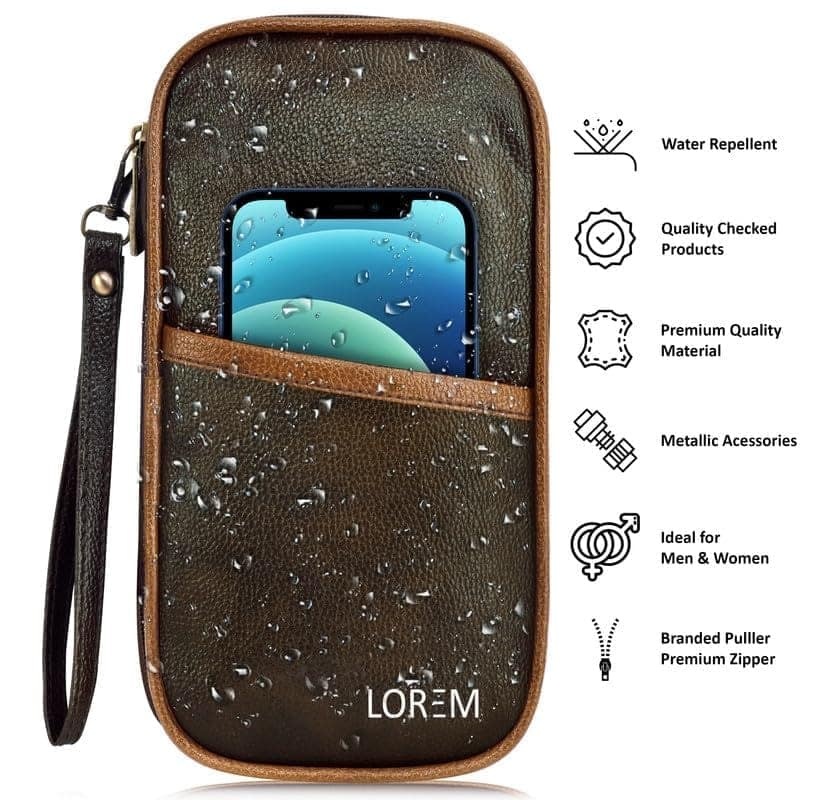 LOREM Deluxe Family Passport Wallet: Organize Credit, Debit Cards, Tickets, Coins, and More with Removable Hand Strap view 4