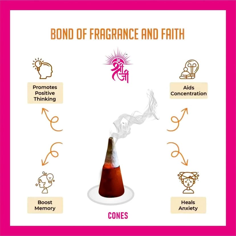 Shri Shriji Flam Aromatic Peace Divine Combo � Premium Fragrance Incense Collection for Pooja, Meditation & Home Ambience � Mixed Pack of Dhoop Cones view 2