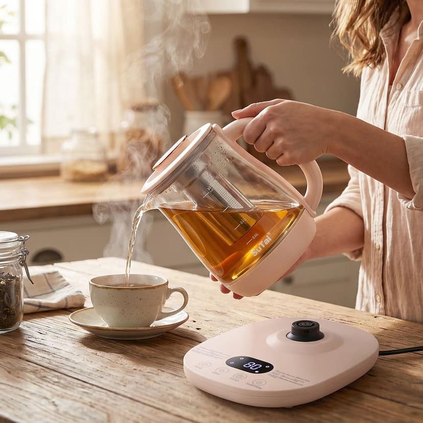 Suta Electric Glass Kettle 2.3L Tea Maker with Infuser and Temperature Control view 3