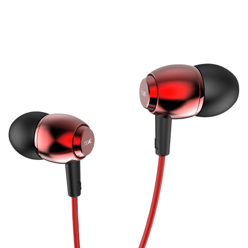 Bassheads 162 | Wired Earphone Made with Durable Coated Cable, Premium 10mm Drivers, Super Extra Bass, In-Built Mic Red view 5