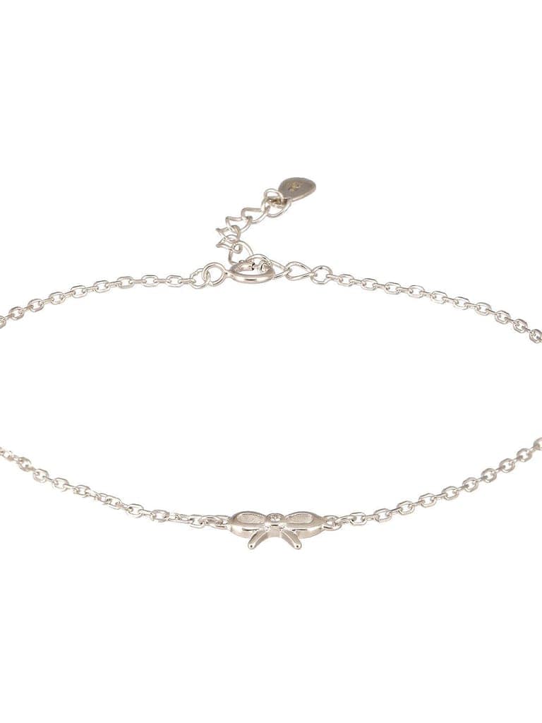 925 Sterling Silver Plated Bow Charms Link Adjustable Bracelet view 10