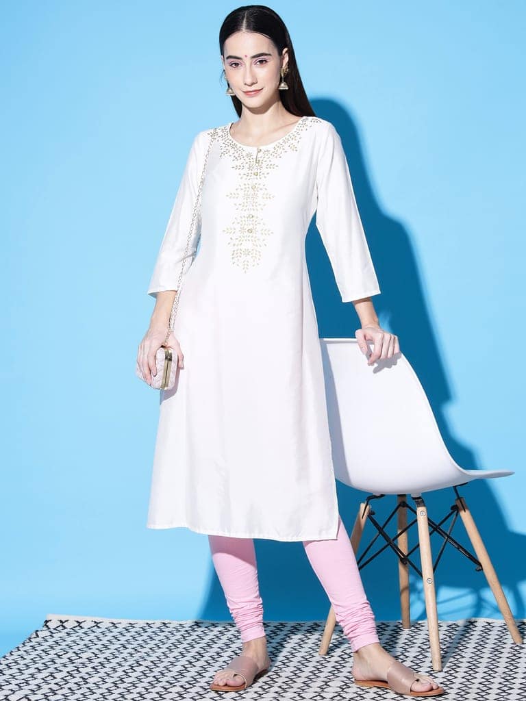 SOFT COLORS Women's Skinny Fit Ethnic Wear Churidar Leggings (Baby Pink) view 3