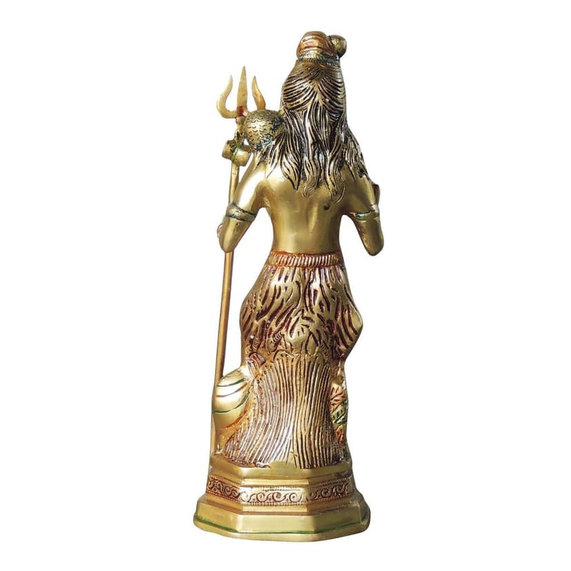 Brass Shiv Ji Idol - Religious Home Decor Statue, Height : 12.4 Inch (BSMAS1066 S) view 3
