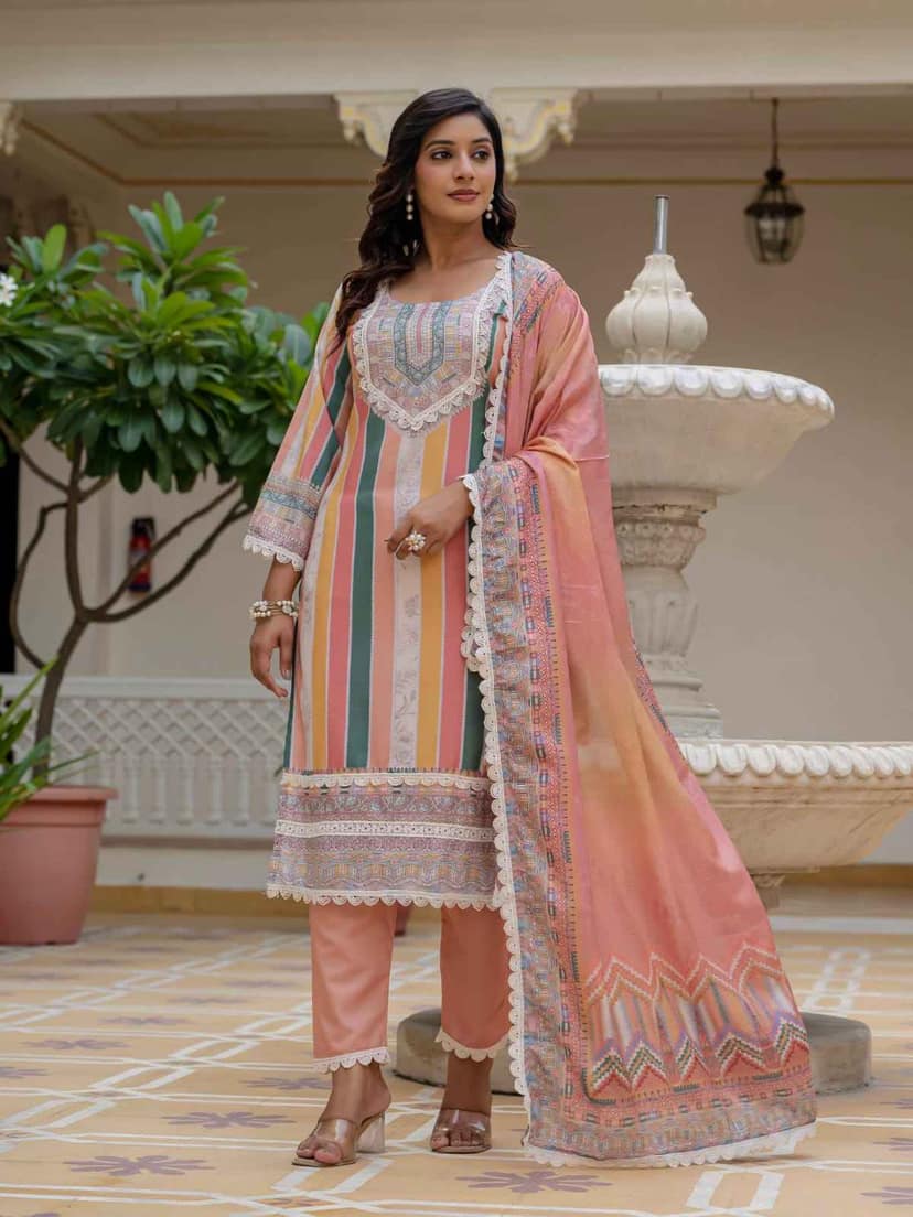 Printed Kurta Pant Dupatta Set