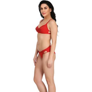 Empisto Branded Red Color Cotton Fabric Lingerie Set view 2