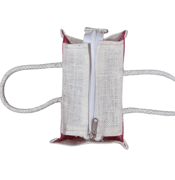 Baby Footprint Heart Jute Tote Bag - Eco-Friendly Gift (T) view 4
