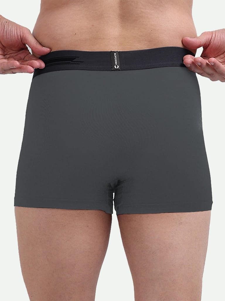 FREECULTR Men's Underwear Anti Bacterial Micromodal Airsoft Trunk - Non Itch No Chaffing Sweat Proof - Pack of 1-Ash Grey view 2