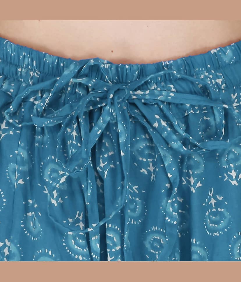 Sttoffa Turquoise Cotton Women's Broomstick Skirt ( Pack of 1 ) view 2