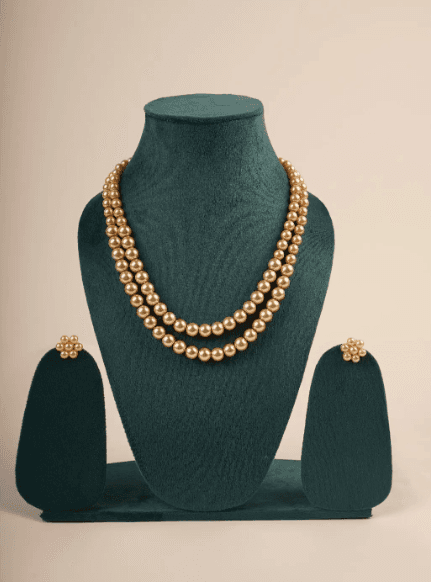 Classic Double-Layer Pearl Necklace Set for Women and Festive Wear view 2