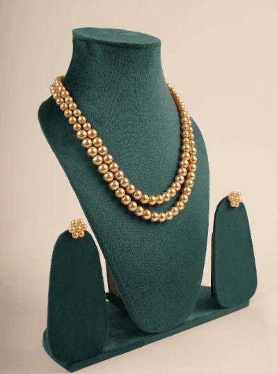 Classic Double-Layer Pearl Necklace Set for Women and Festive Wear view 3
