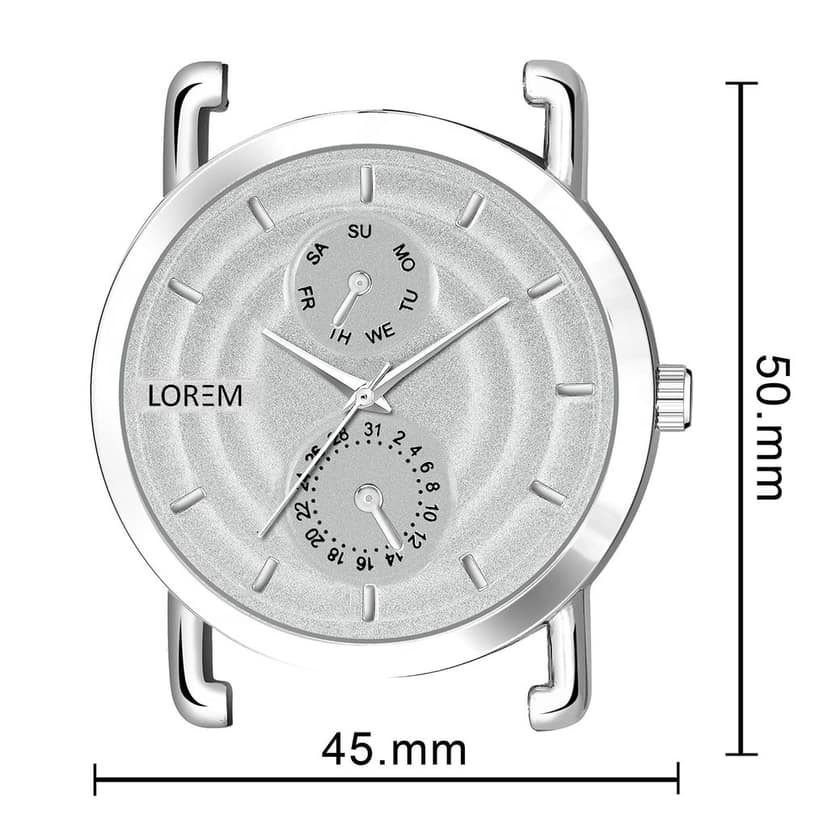 LOREM Black 3D Embossed Stainless Steel Analog Watch for Men LR120-UF view 5