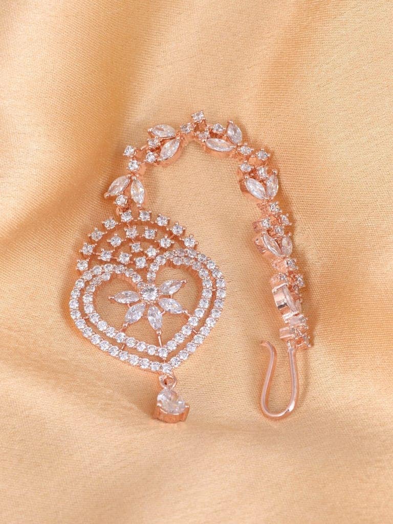 Heartshaped Diamond Maang Tikka Handcrafted & Designer AD studded For Women & Girls view 3