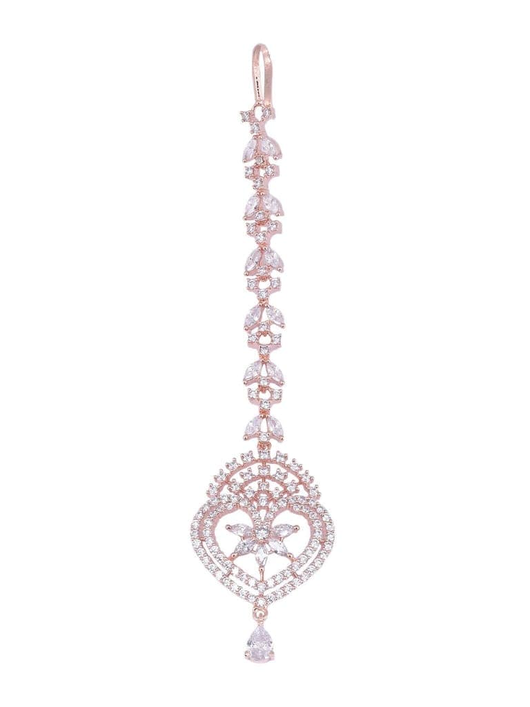 Heartshaped Diamond Maang Tikka Handcrafted & Designer AD studded For Women & Girls view 6