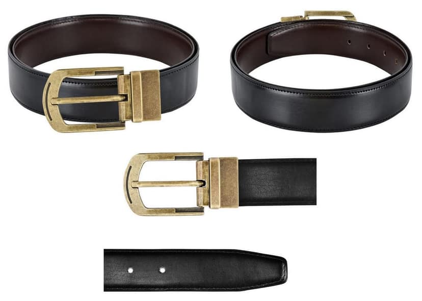 LOREM Black & Brown Reversible PU Leather Belt For Men New BT01-BKL03 view 4