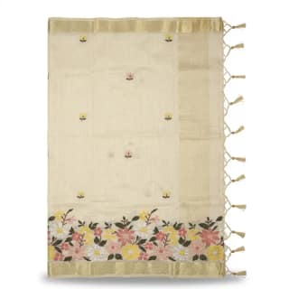 Sambalpuri Cream Small Embroidered Handloom Saree