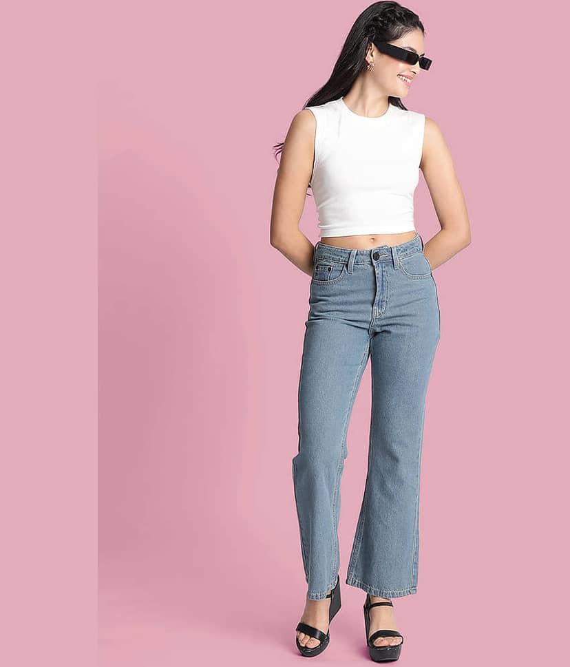 Bene Kleed - Blue Cotton Bootcut Women's Jeans ( Pack of 1 ) view 5