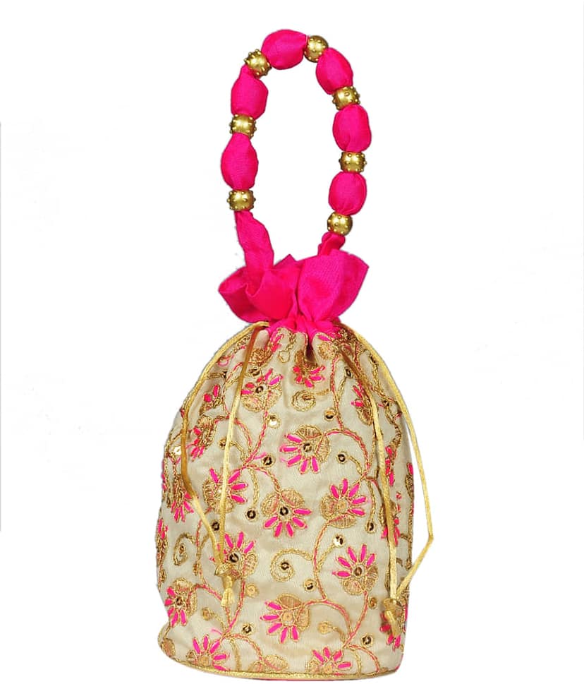 SUNESH CREATION Maroon Silk Potli