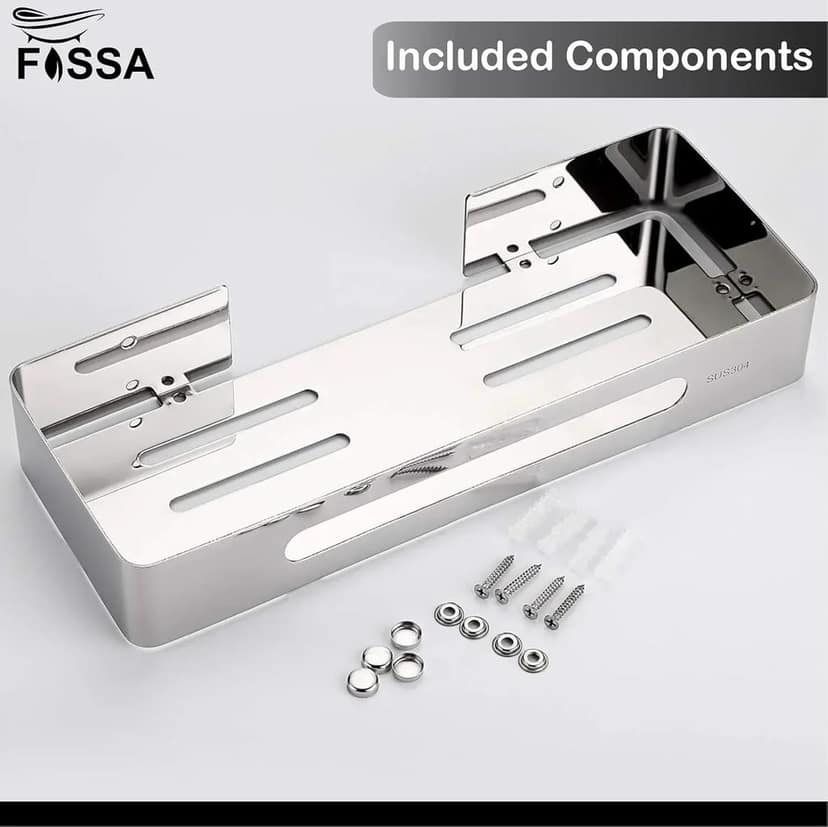 Square Stainless Steel Corner Shelf (Silver) 3 Set view 2